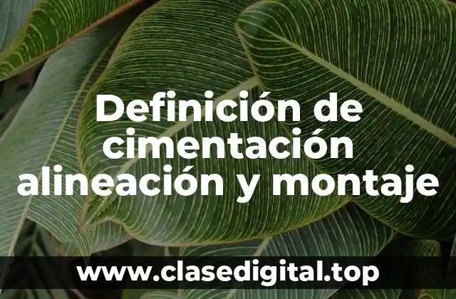 Definición de cimentación alineación y montaje