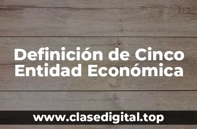 Definición de Cinco Entidad Económica