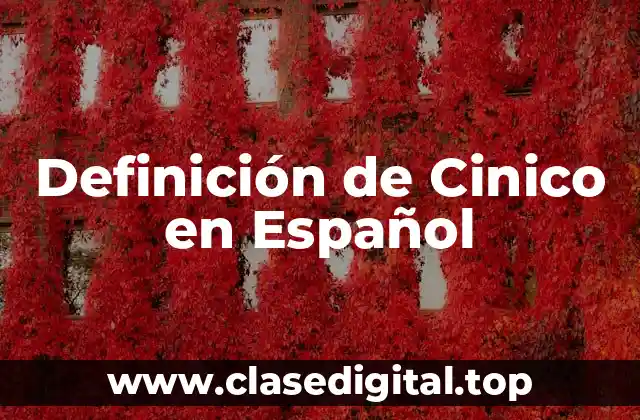 Definición de Cinico en Español