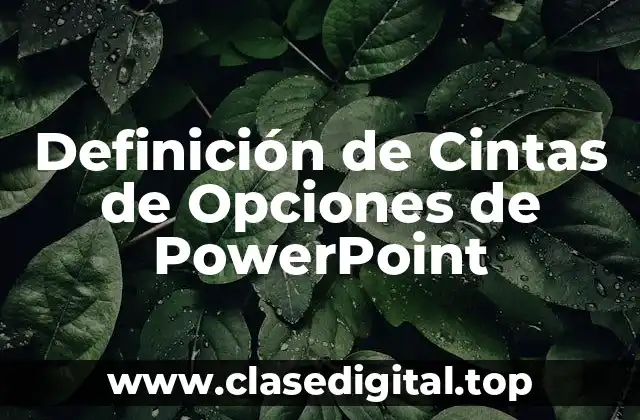 Definición de Cintas de Opciones de PowerPoint