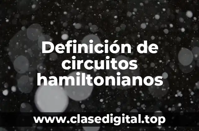 Definición de circuitos hamiltonianos