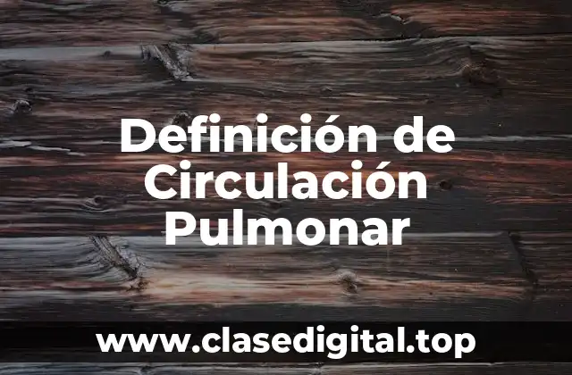 Definición de Circulación Pulmonar