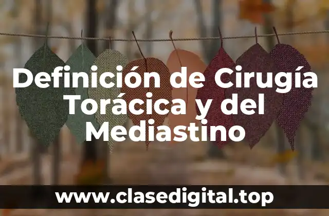 Definición de Cirugía Torácica y del Mediastino