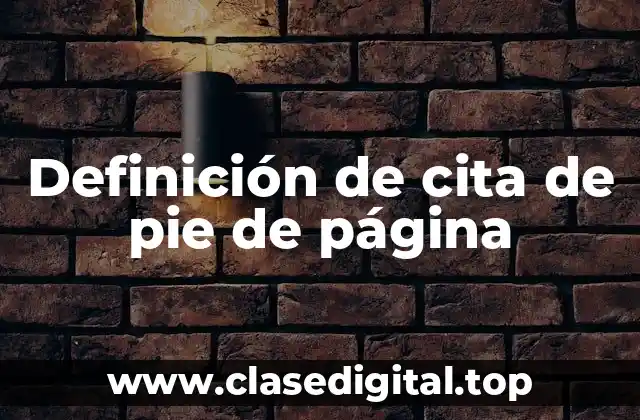 Definición de cita de pie de página