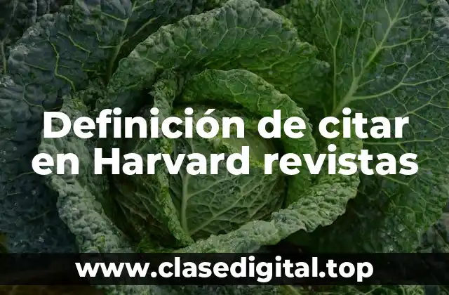 Definición de citar en Harvard revistas