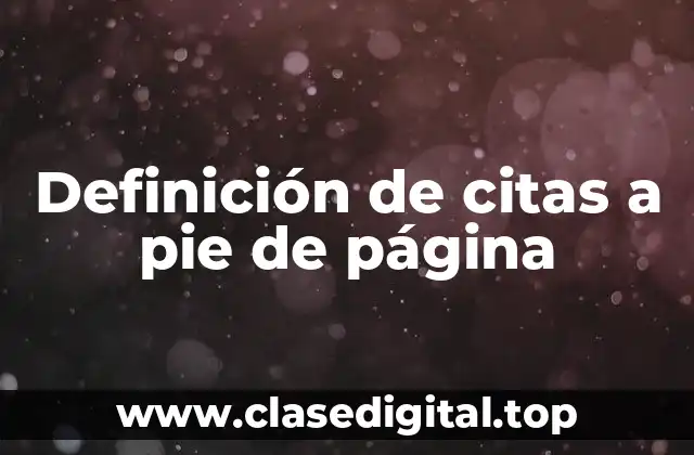Definición de citas a pie de página