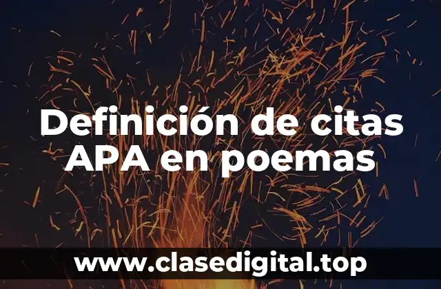 Definición de citas APA en poemas