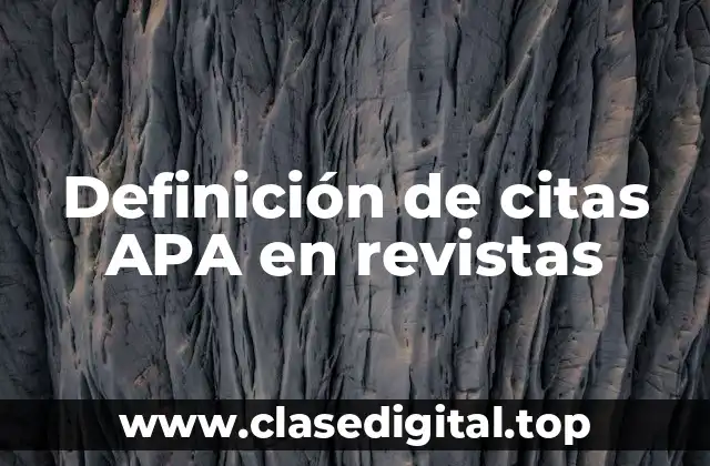 Definición de citas APA en revistas