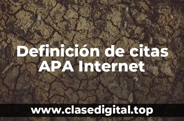 Ejemplos de citas APA Internet