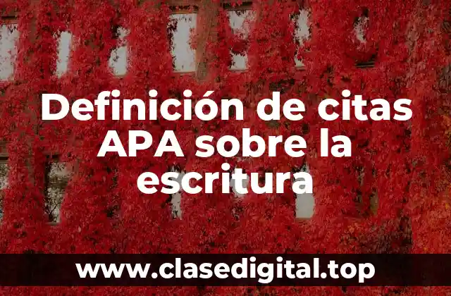Ejemplos de citas APA sobre la escritura
