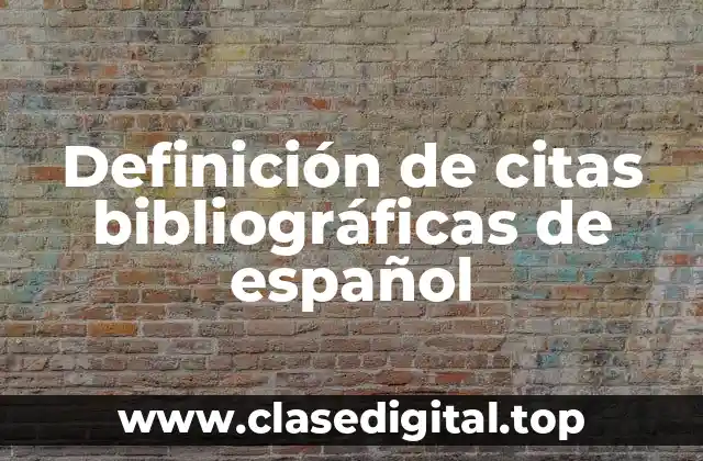 Definición de citas bibliográficas de español