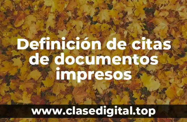 Definición de citas de documentos impresos