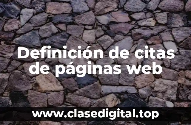 Definición de citas de páginas web