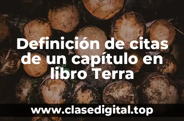 Definición de citas de un capítulo en libro Terra
