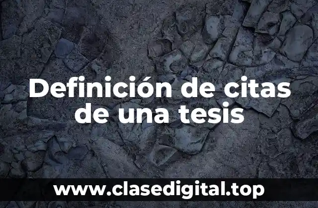 Definición de citas de una tesis