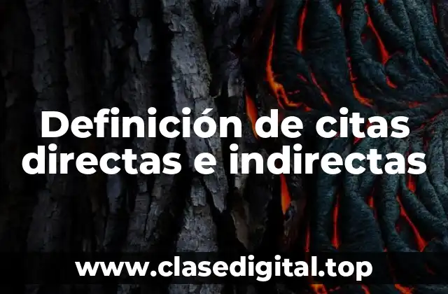 Definición de citas directas e indirectas