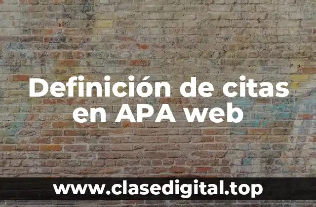 Definición de citas en APA web
