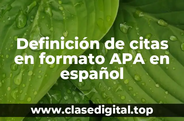 Definición de citas en formato APA en español