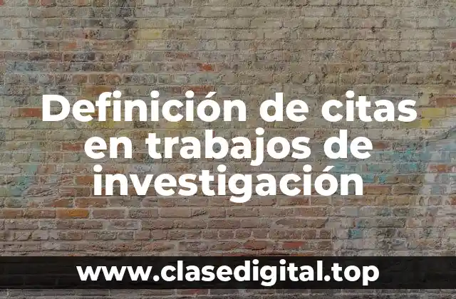 Definición de citas en trabajos de investigación