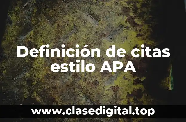 Ejemplos de citas estilo APA