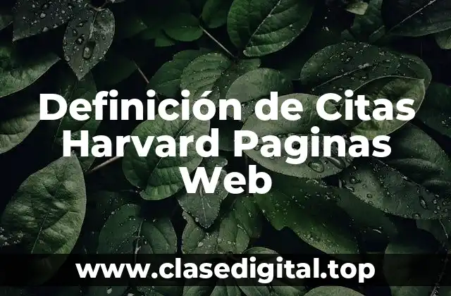 Definición de Citas Harvard Paginas Web