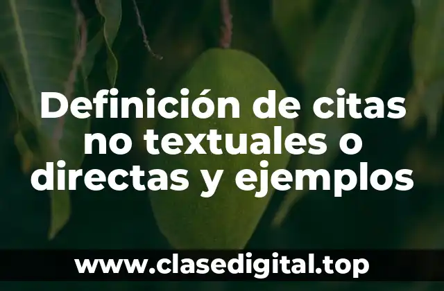 Definición de citas no textuales o directas y ejemplos