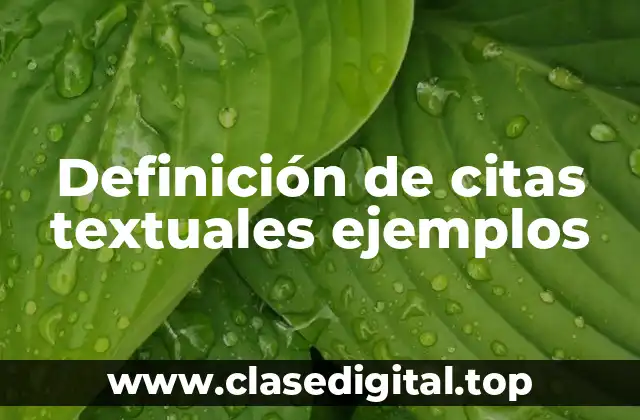 Definición de citas textuales ejemplos