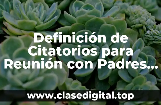 Definición de Citatorios para Reunión con Padres de Familia