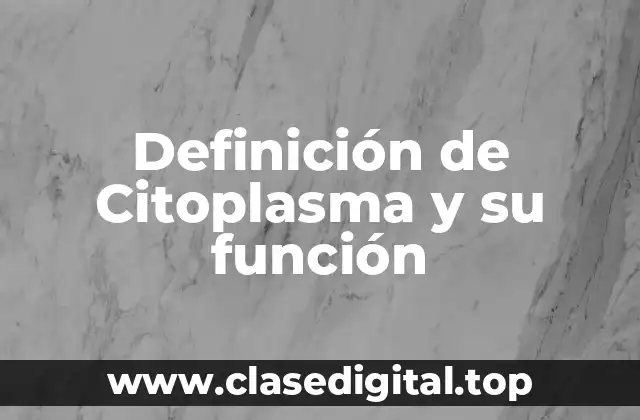 Definición de Citoplasma y su función
