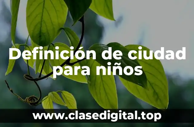 Definición de ciudad para niños