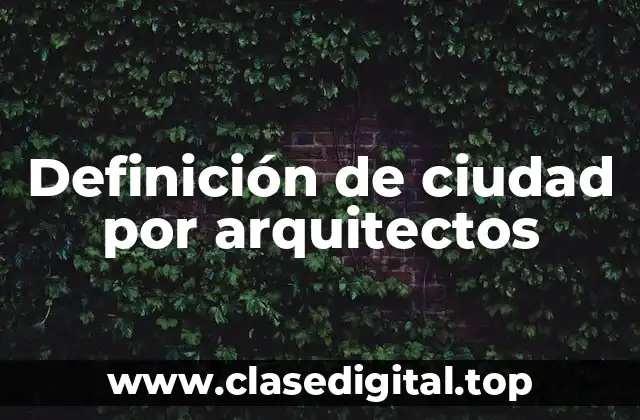 Definición de ciudad por arquitectos