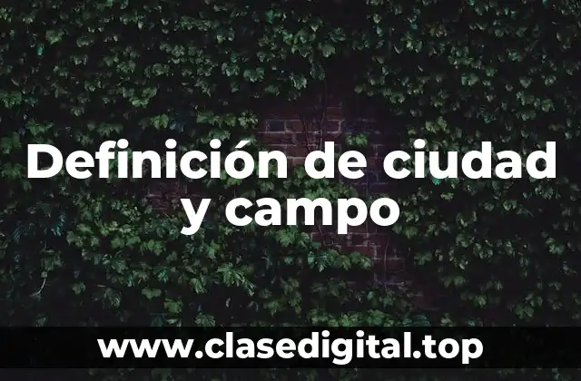 Definición de ciudad y campo