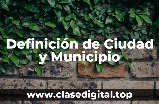 Definición de Ciudad y Municipio