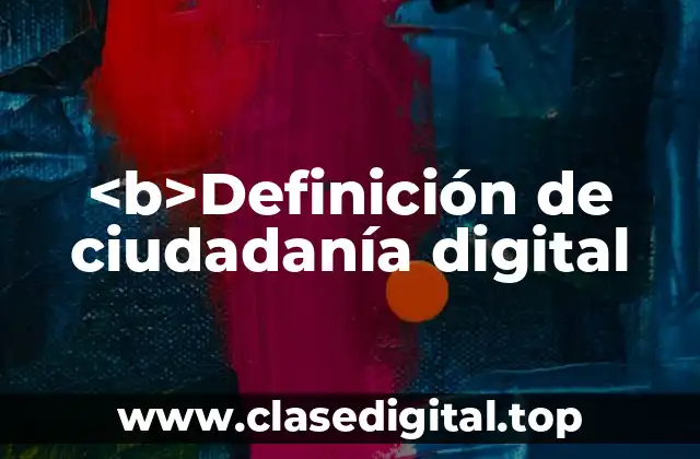 <b>Definición de ciudadanía digital