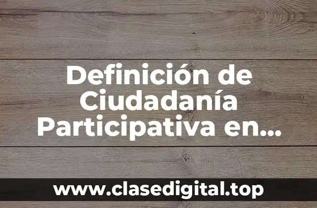 Definición de Ciudadanía Participativa en México