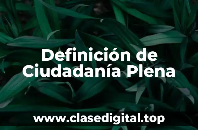Definición de Ciudadanía Plena