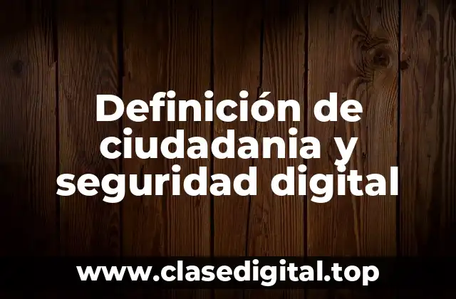 Definición de ciudadania y seguridad digital