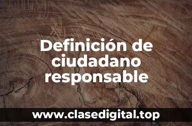 Definición de ciudadano responsable