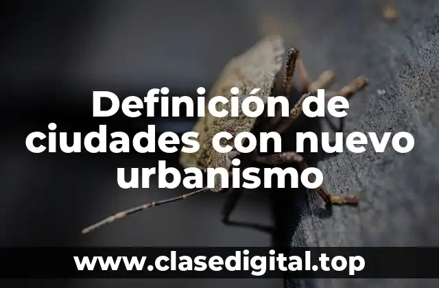 Definición de ciudades con nuevo urbanismo