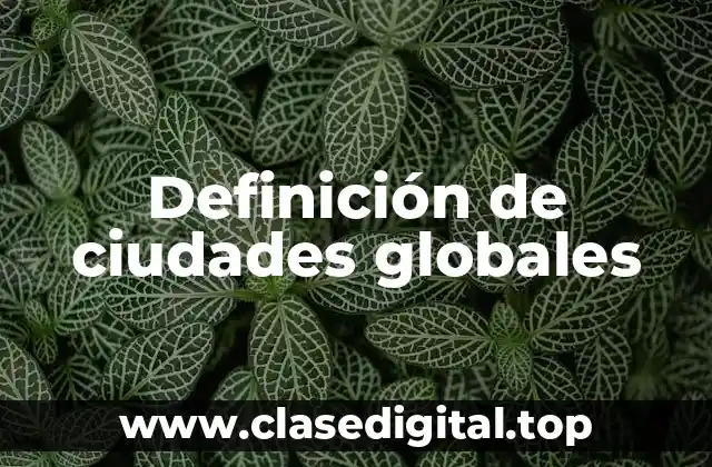 Definición de ciudades globales