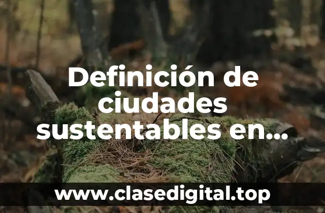 Definición de ciudades sustentables en México