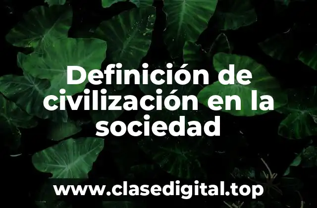 Definición de civilización en la sociedad