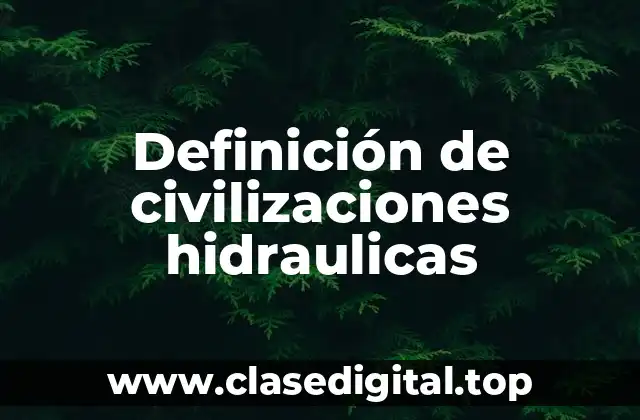 Definición de civilizaciones hidraulicas