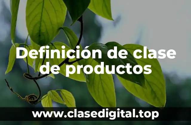 Definición de clase de productos