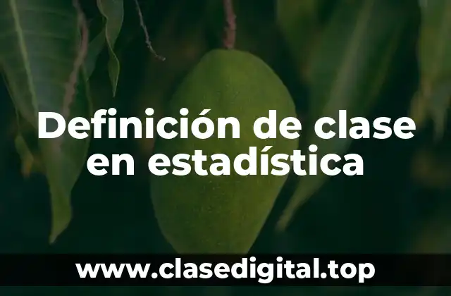 Definición de clase en estadística