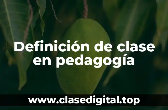 Definición de clase en pedagogía