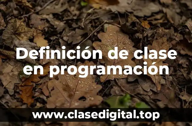 Definición técnica de clase en programación
