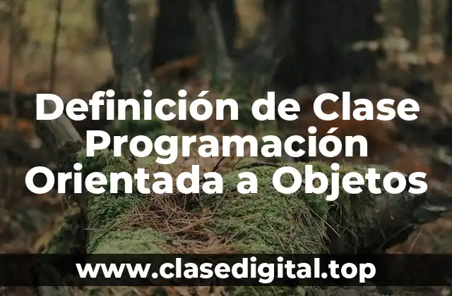 Definición de Clase Programación Orientada a Objetos