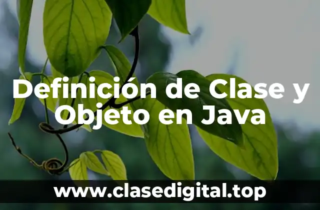 Definición de Clase y Objeto en Java