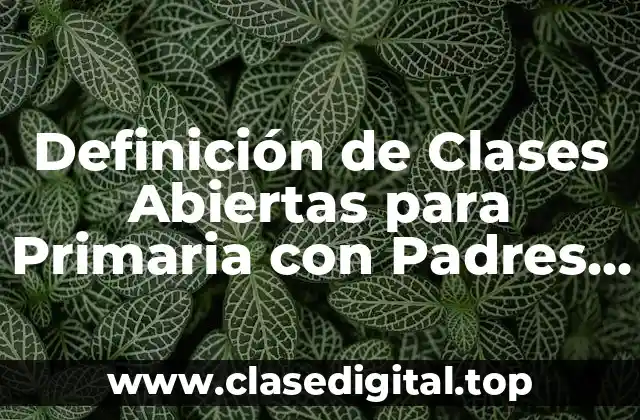 Definición de Clases Abiertas para Primaria con Padres de Familia